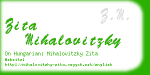 zita mihalovitzky business card